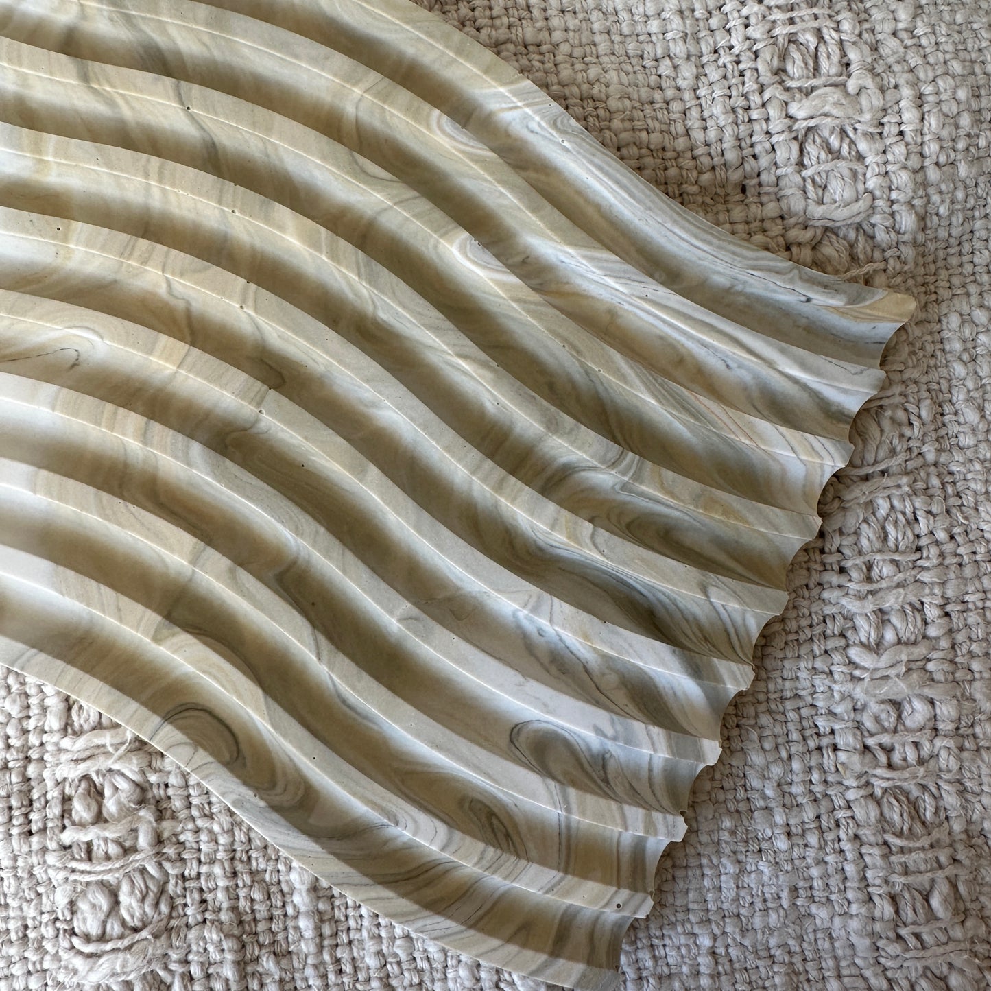 [Beige×Yellow] Wavy Marble Plate