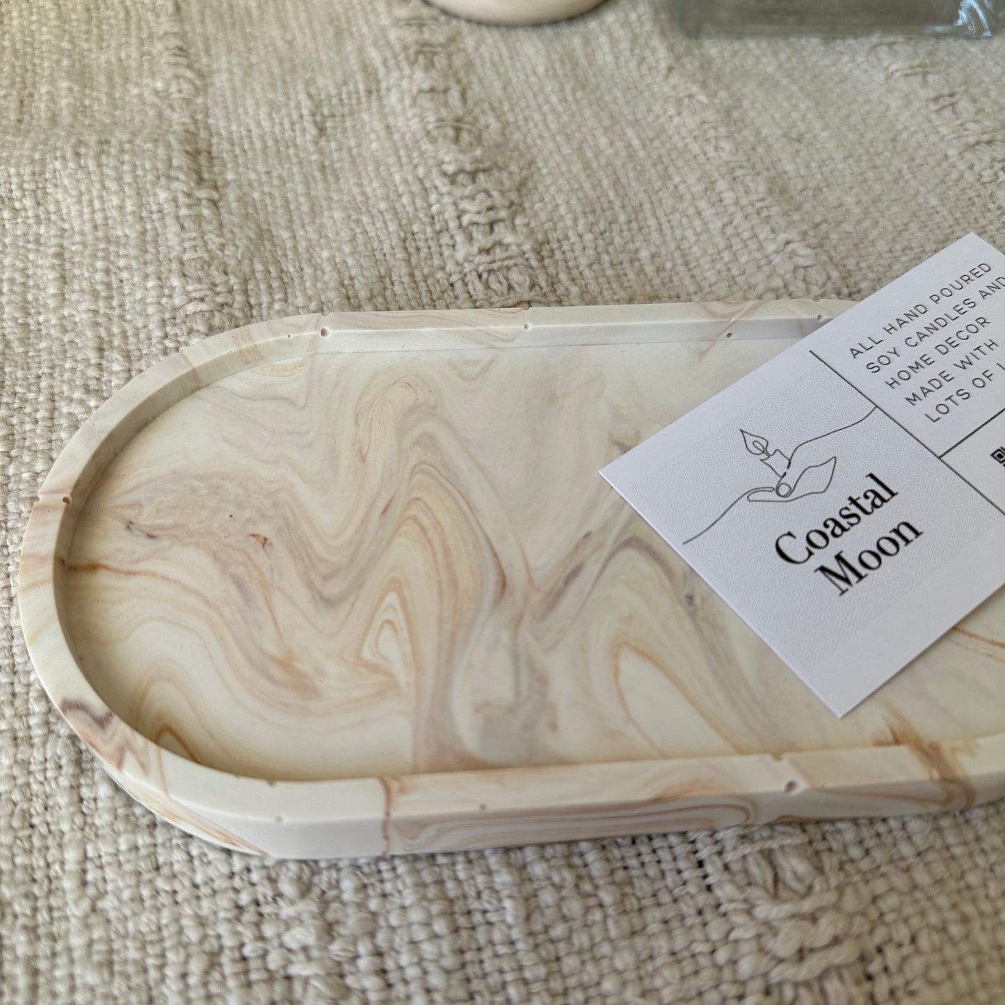 [Beige] Oval Tray