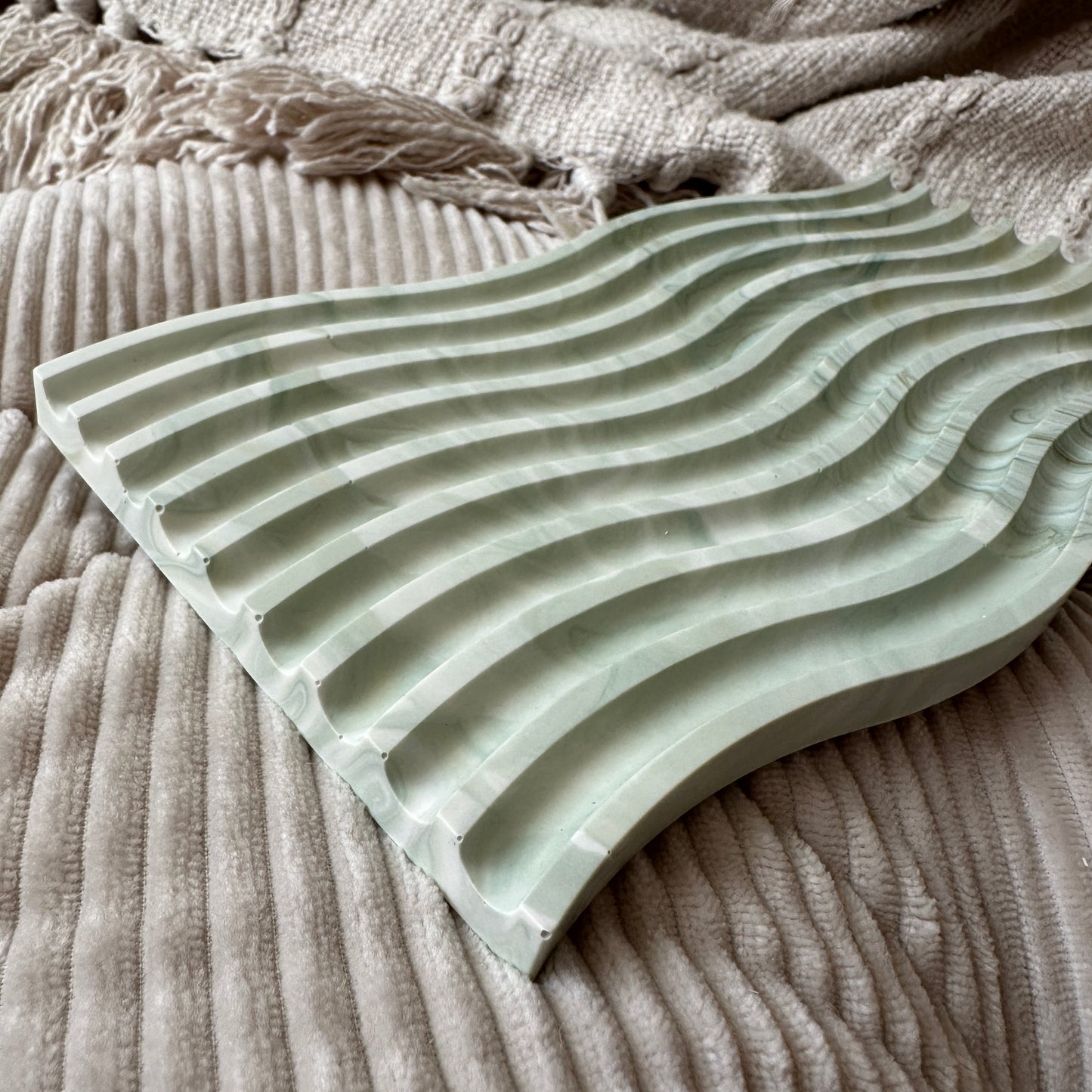 [Green] Wavy Marble Plate