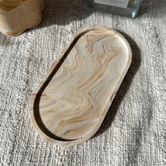 [Brown/Red] Oval Tray