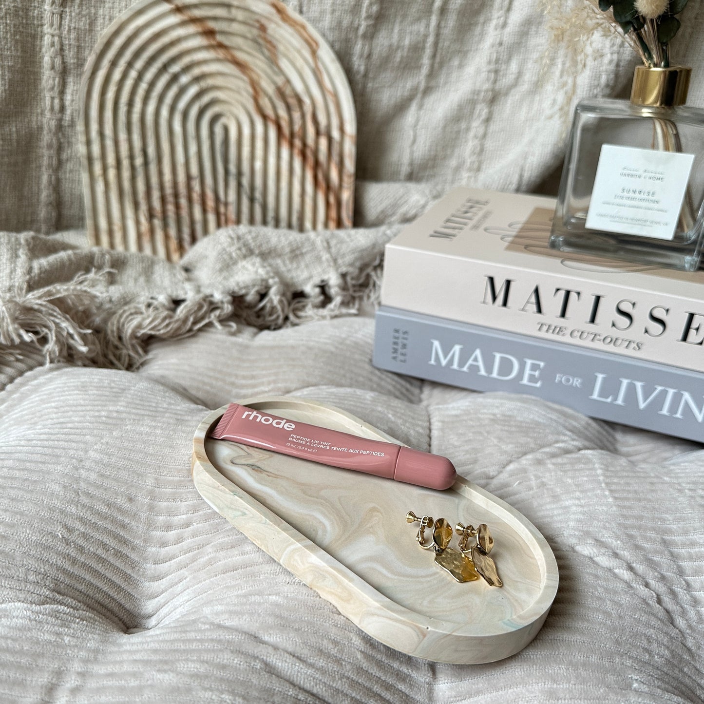 [Beige] Oval Tray