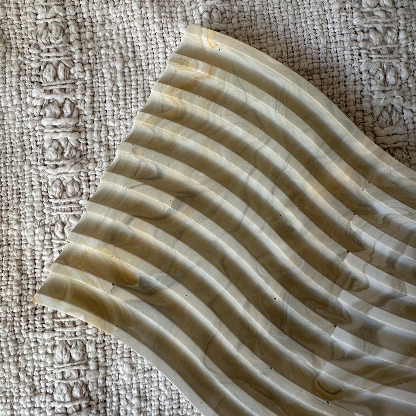 [Beige×Yellow] Wavy Marble Plate