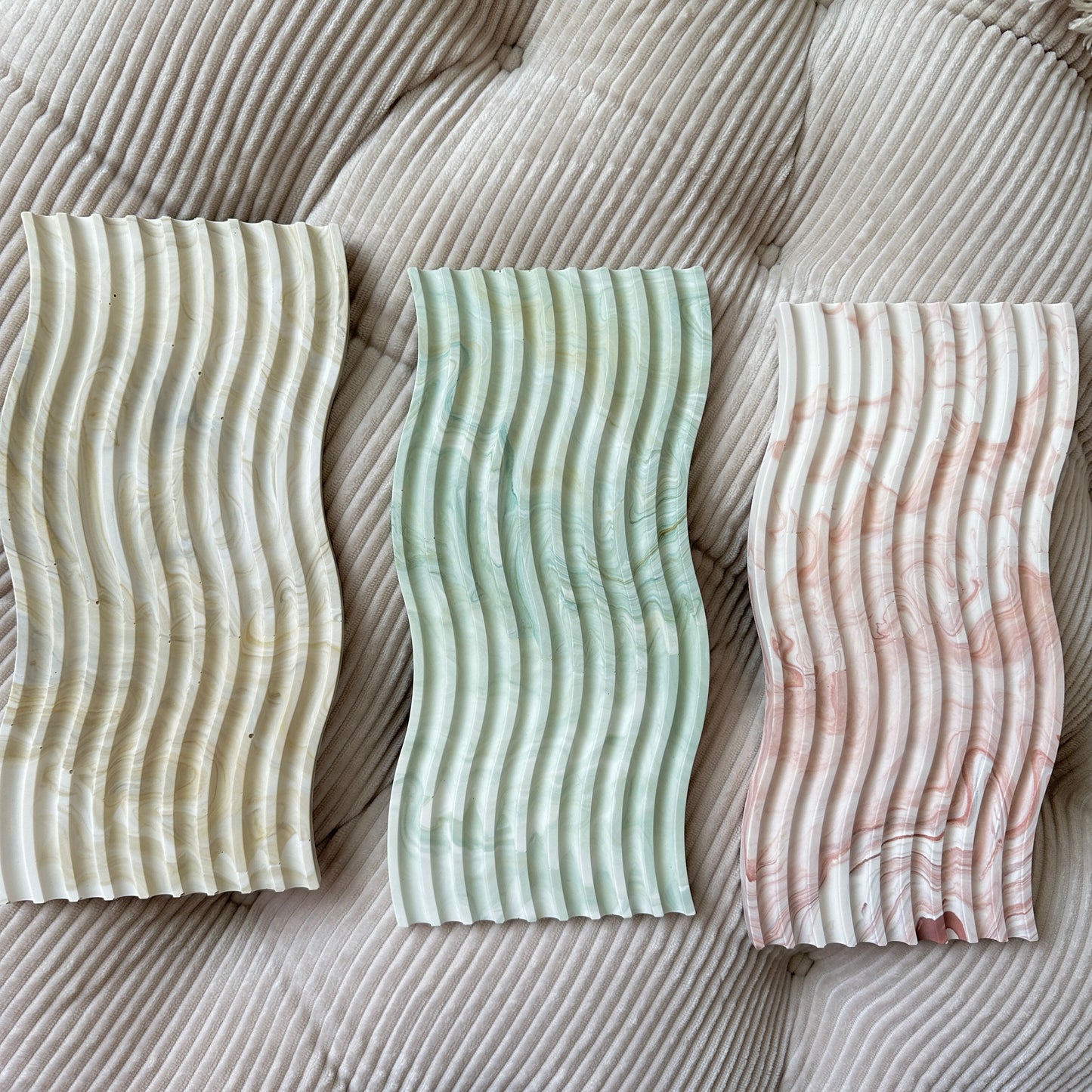 [Pink] Wavy Marble Plate