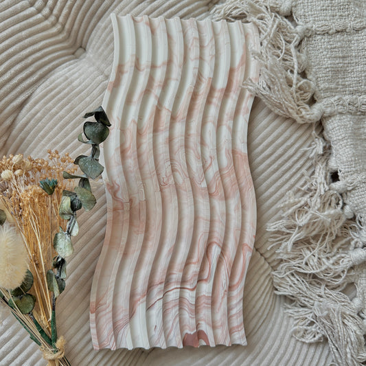 [Pink] Wavy Marble Plate