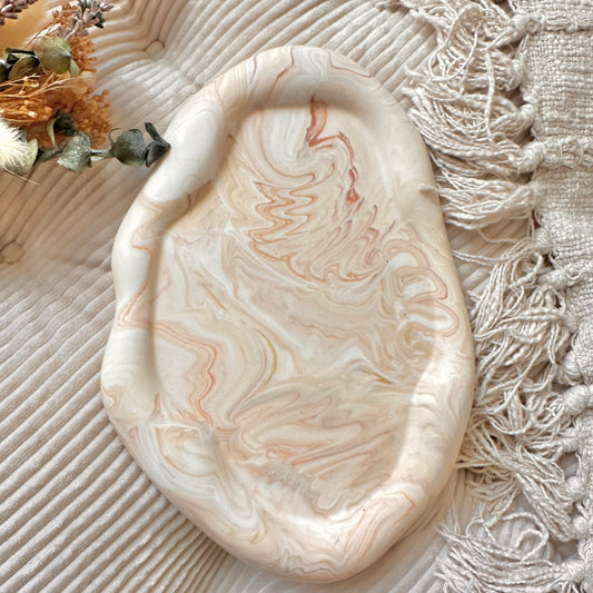 [Brown] Wavy Oval Large Plate