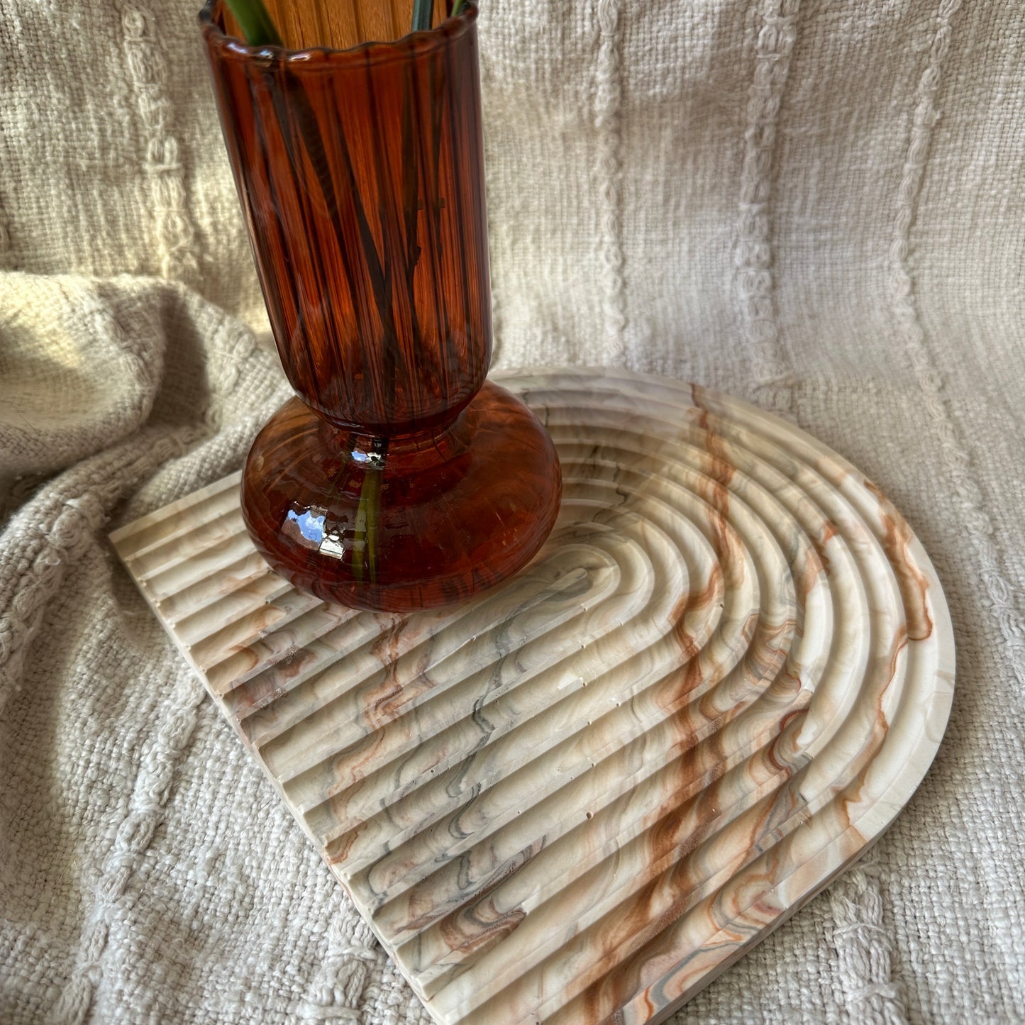 [Brown] Arch Marble Plate