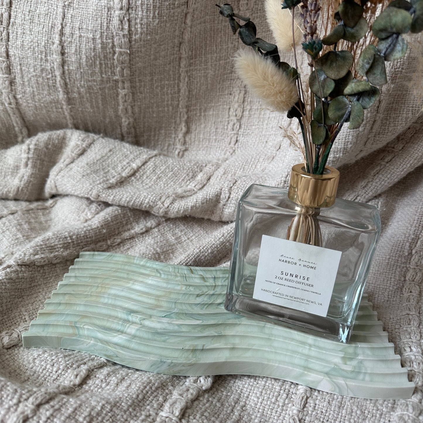 [Green] Wavy Marble Plate