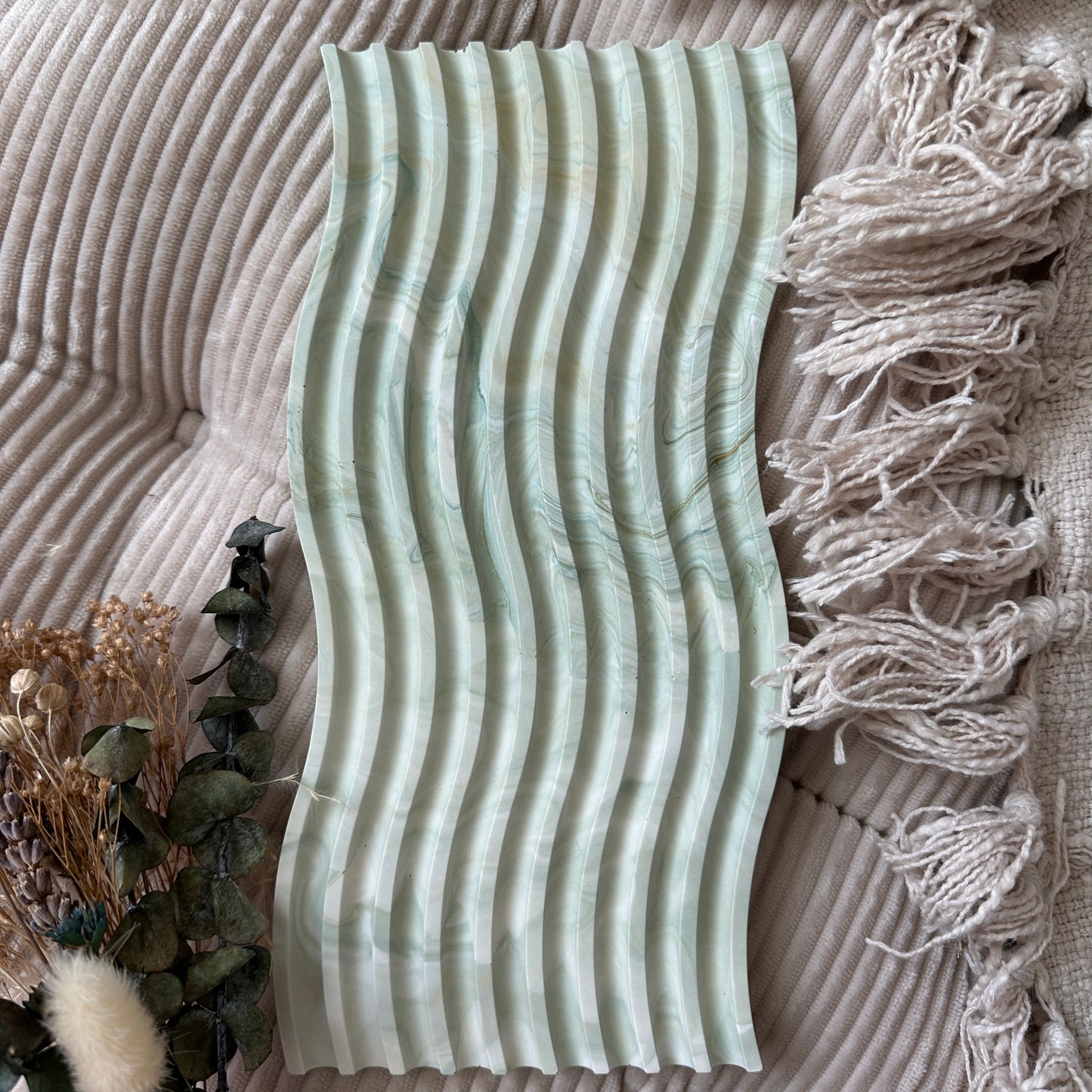 [Green] Wavy Marble Plate