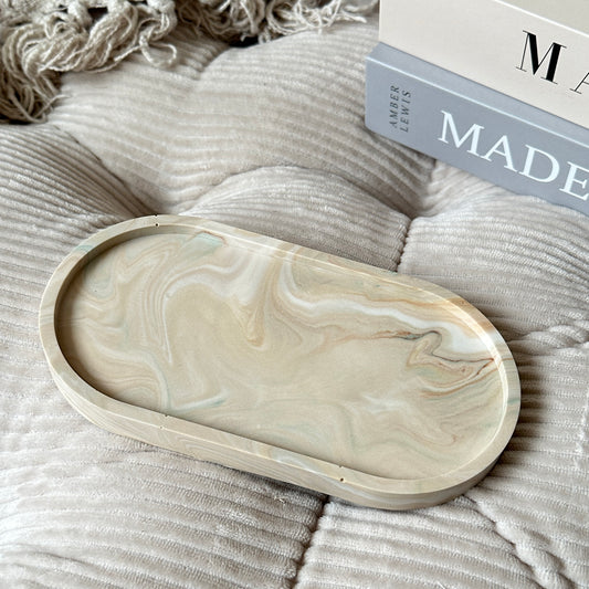 [Beige] Oval Tray