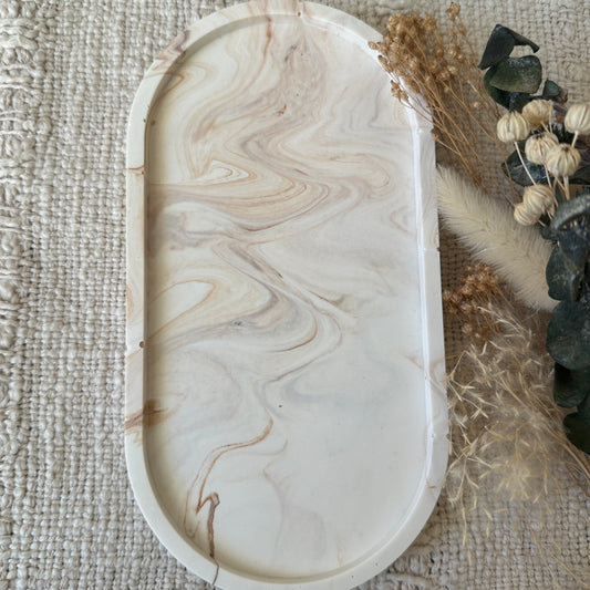 [Beige] Oval Tray