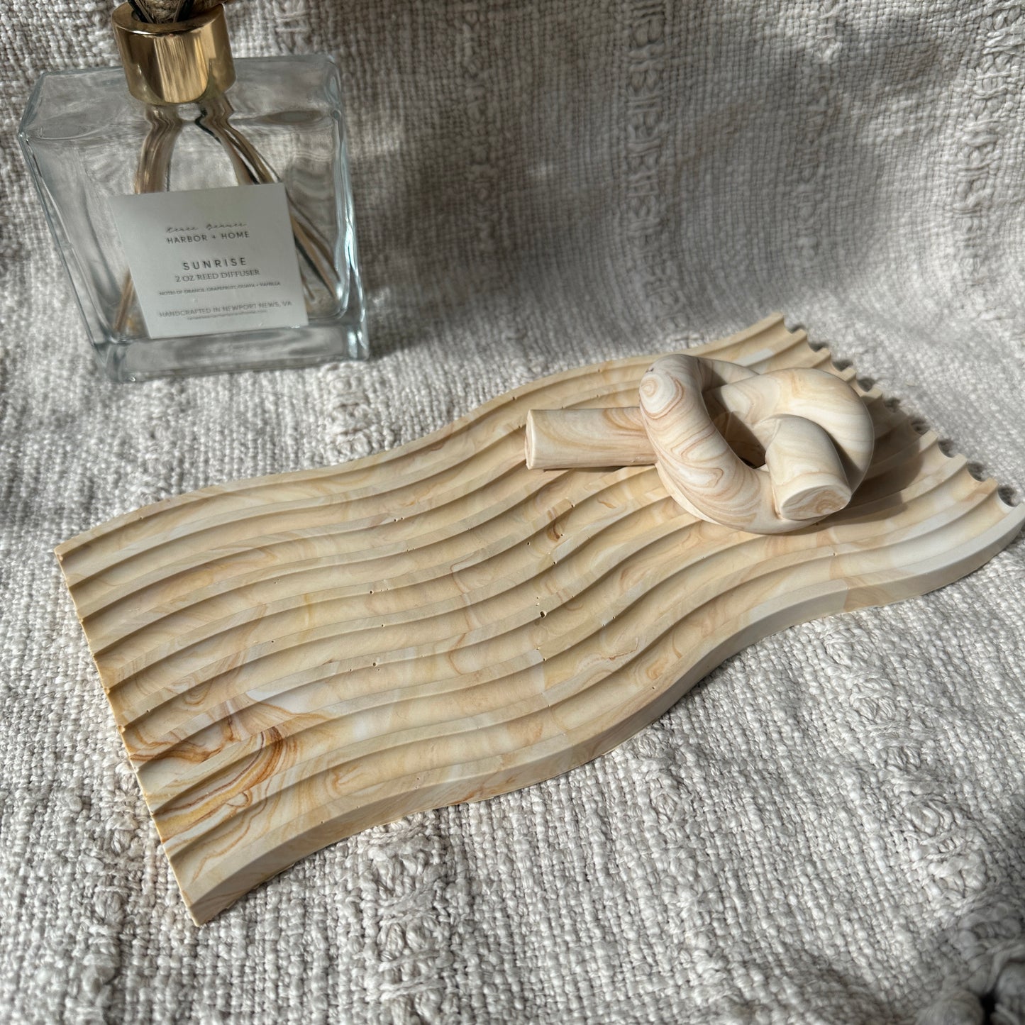 [Brown] Wavy Marble Plate