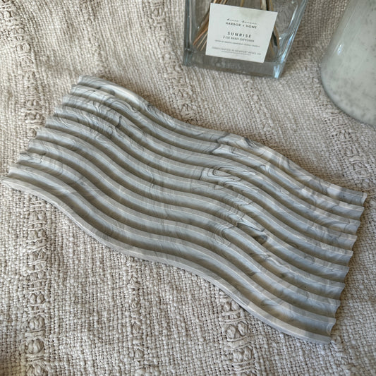[Gray] Wavy Marble Plate