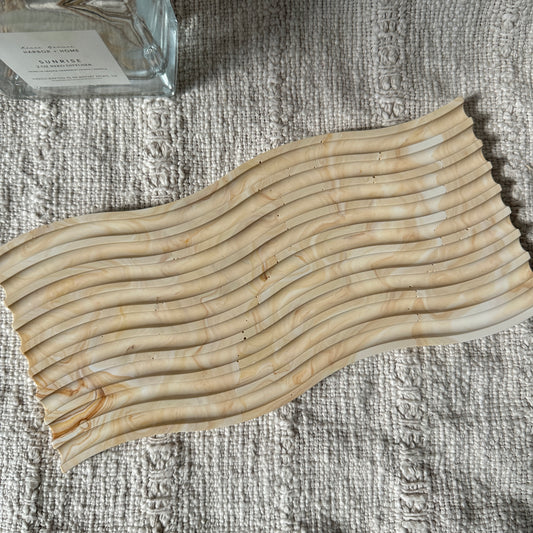 [Brown] Wavy Marble Plate