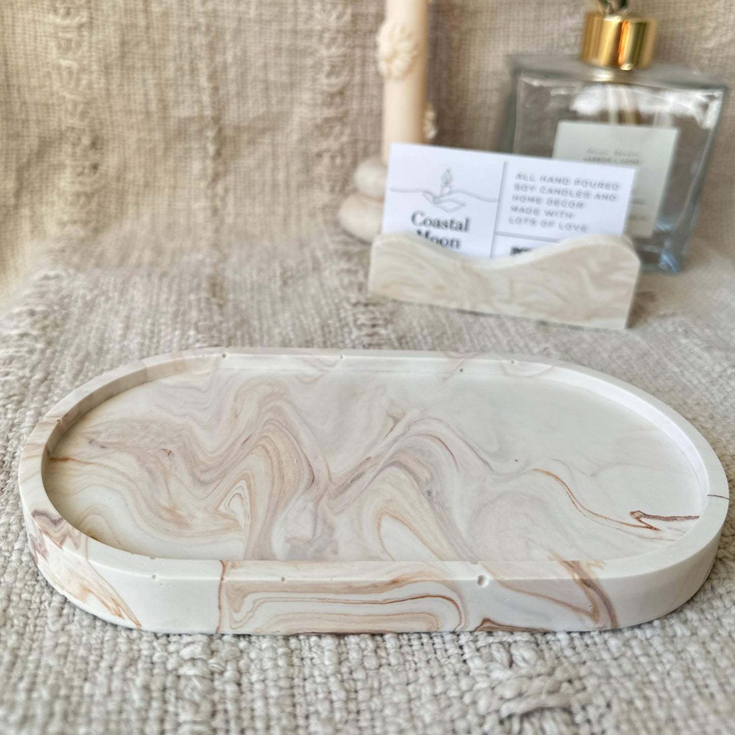 [Beige] Oval Tray